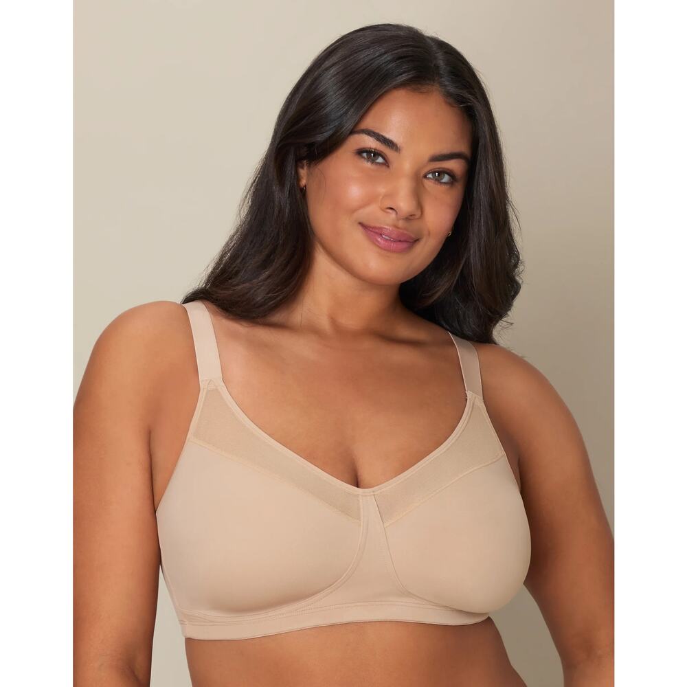 Playtex Women's Size 36DD Nude 18 Hour Smoothing Minimizer Wireless Bra J19-52